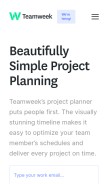 How teamweek.com looks like on a mobile device such as an iPhone.