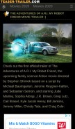 How teaser-trailer.com looks like on a mobile device such as an iPhone.