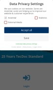 How tecalliance.services looks like on a mobile device such as an iPhone.