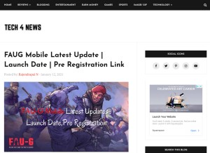 How tech4newstech.blogspot.com looks like on a tablet such as an iPad.