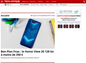 How techadvisor.fr looks like on a tablet such as an iPad.