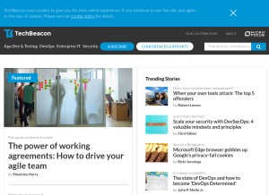 How techbeacon.com looks like on a tablet such as an iPad.