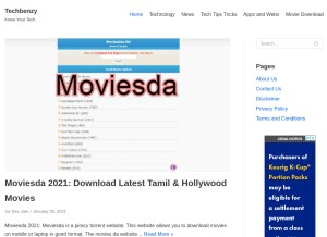 How techbenzy.com looks like on a tablet such as an iPad.