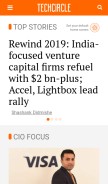 How techcircle.in looks like on a mobile device such as an iPhone.