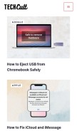 How techcult.com looks like on a mobile device such as an iPhone.
