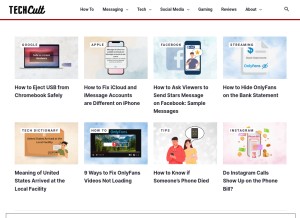 How techcult.com looks like on a tablet such as an iPad.
