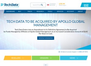 How techdata.com looks like on a tablet such as an iPad.