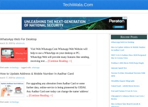 How techiwala.com looks like on a tablet such as an iPad.