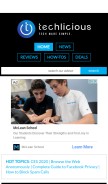 How techlicious.com looks like on a mobile device such as an iPhone.