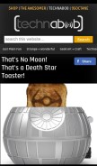 How technabob.com looks like on a mobile device such as an iPhone.