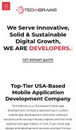 How technbrains.com looks like on a mobile device such as an iPhone.
