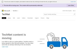 How technet.com looks like on a tablet such as an iPad.