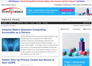 How technewsworld.com looks like on a tablet such as an iPad.