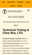 How technicaltinting.com looks like on a mobile device such as an iPhone.