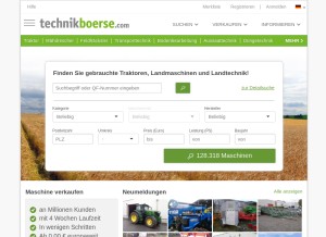 How technikboerse.com looks like on a tablet such as an iPad.
