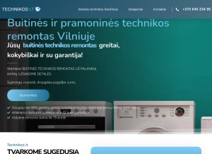 How technikos.lt looks like on a tablet such as an iPad.