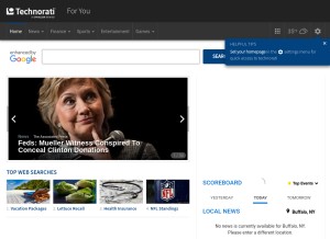 How technorati.com looks like on a tablet such as an iPad.