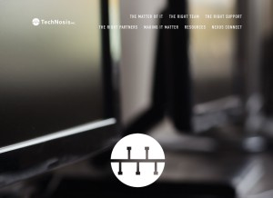 How technosis.biz looks like on a tablet such as an iPad.
