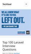 How techsaal.com looks like on a mobile device such as an iPhone.