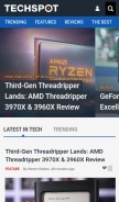 How techspot.com looks like on a mobile device such as an iPhone.