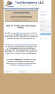 How techsurgeons.com looks like on a mobile device such as an iPhone.