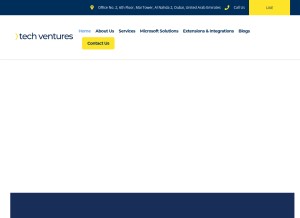 How techventuresglobal.com looks like on a tablet such as an iPad.