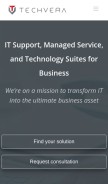 How techvera.com looks like on a mobile device such as an iPhone.