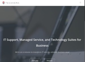 How techvera.com looks like on a tablet such as an iPad.