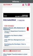 How techweb.com looks like on a mobile device such as an iPhone.