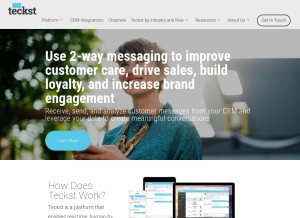How teckst.com looks like on a tablet such as an iPad.