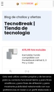 How tecnobreak.com looks like on a mobile device such as an iPhone.