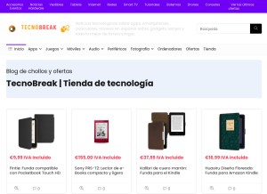 How tecnobreak.com looks like on a tablet such as an iPad.