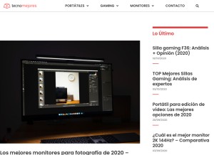 How tecnomejores.com looks like on a tablet such as an iPad.