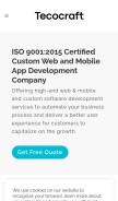 How tecocraft.com looks like on a mobile device such as an iPhone.