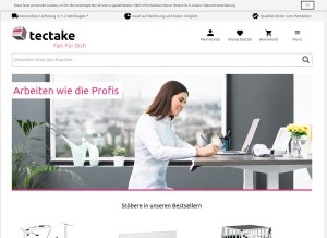 How tectake.de looks like on a tablet such as an iPad.