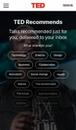 How ted.com looks like on a mobile device such as an iPhone.