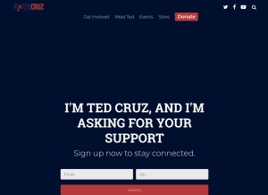How tedcruz.org looks like on a tablet such as an iPad.