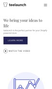 How teelaunch.com looks like on a mobile device such as an iPhone.