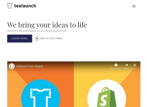 How teelaunch.com looks like on a tablet such as an iPad.
