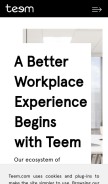 How teem.com looks like on a mobile device such as an iPhone.