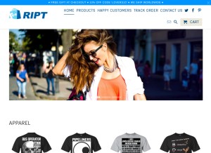 How teeript.com looks like on a tablet such as an iPad.