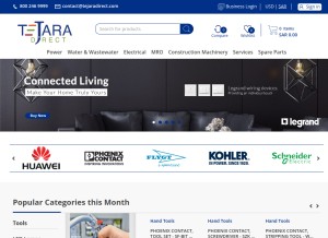 How tejaradirect.com looks like on a tablet such as an iPad.
