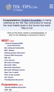 How tek-tips.com looks like on a mobile device such as an iPhone.