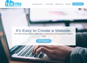 How tekcities.com looks like on a tablet such as an iPad.