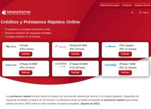 How teleprestamos.es looks like on a tablet such as an iPad.