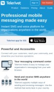 How telerivet.com looks like on a mobile device such as an iPhone.