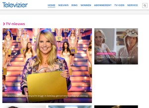 How televizier.nl looks like on a tablet such as an iPad.
