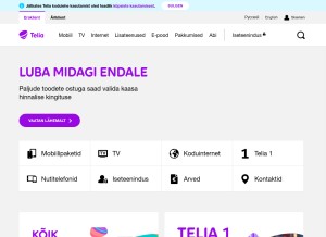 How telia.ee looks like on a tablet such as an iPad.