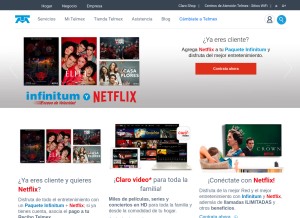 How telmex.com looks like on a tablet such as an iPad.