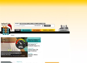 How teltarif.de looks like on a tablet such as an iPad.